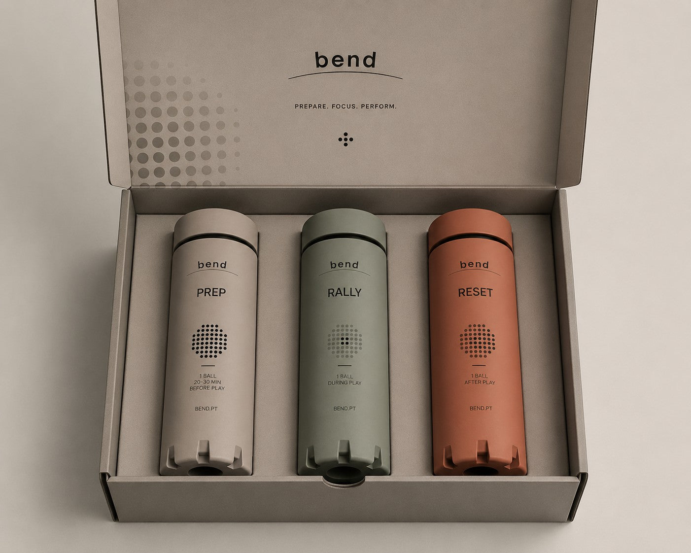 The BEND Protocol box with PREP, RALLY and RESET tubes